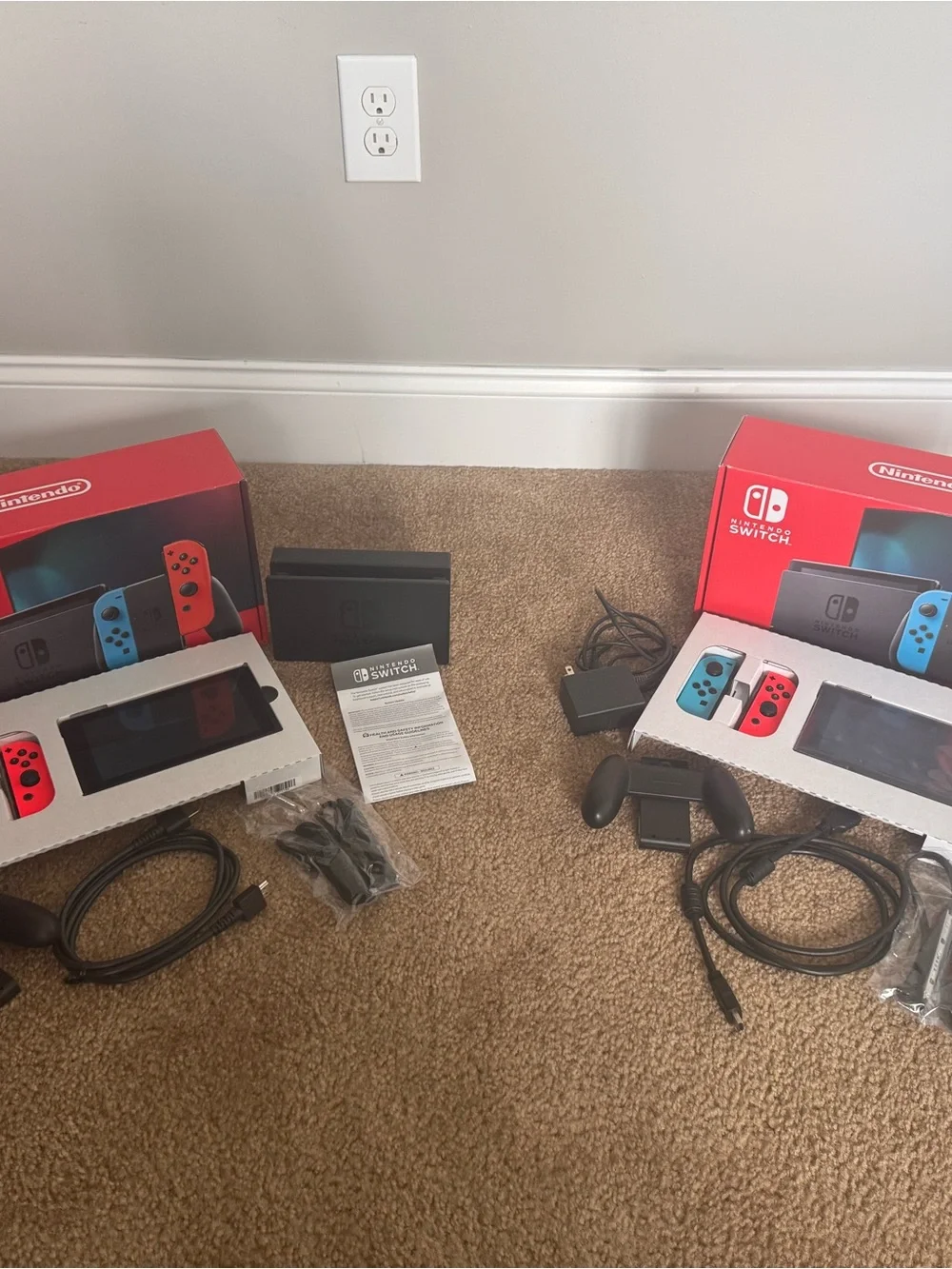 Nintendo Switch with Neon Blue Left and Neon Red Right Joy‑Con Pair